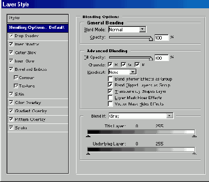  Blending Options   Layer Style ( )