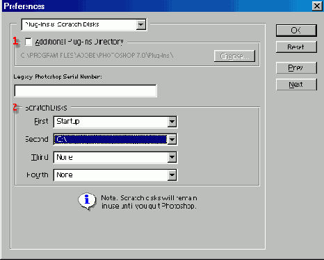  Plug-ins&Scratch Disk Preferences    Preferences
