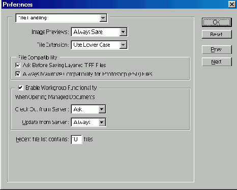  File Handing    Preferences